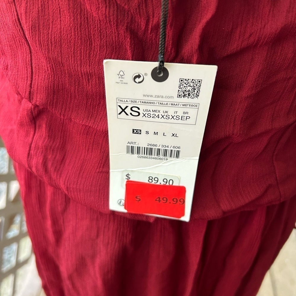 NWT Zara burgundy dress - Picture 4 of 4